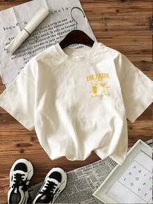 Women T-Shirts - 杏色 - 查看 2