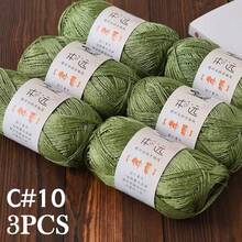 3pcs Gradient Dye Lace Yarn, Bamboo Fiber Yarn Breathable Crochet Yarn, Summer Linen Blend Medium Fine Bamboo Charcoal Thread, Soft Knitting Yarn For Scarves, Cardigans, Autumn Summer Tops, Hats, Sweaters & Shawls DIY Craft Christmas Decoration - Multicolor - View 14