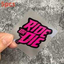 5pcs "RIDE OR DIE" Bicycle Stickers, Waterproof PET Material, Scratch-Resistant, Vibrant Colors, Can Decorate Bicycle Frame, Suitable For Road Bikes, Bicycles, Mountain Bikes, Cycling Decoration Accessories, Ideal Choice For DIY Enthusiasts And Cycling Lovers. - Multicolor - View 13