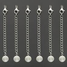 5pcs Stainless Steel Extension Chain With Lobster Clasp And Round Sun Pattern Tail Pendant 70mm/75mm/80mm Suitable For Handmade DIY Jewelry, Bracelet, Necklace, Adjustable Chain, Tail Chain, Extension Chain, Bag Charm, Jewelry Chain, Beading Accessories, Closure Connector, Jewelry Making Materials - Extended Chain - View 11