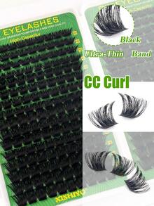 Kit d'extension de cils DIY (comprend l'option 384 grappes), boucle D, couvre 260D à 300D, spécifications multiples; le kit comprend de la colle à cils et du liquide de fixation, des outils d'application, convient pour créer un maquillage de cils exquis en DIY - Multicolore - Voir 8