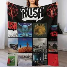 All In One RushBand Album Cover __ 001 Throw Blanket Tourist Blankets Sofas Of Decoration For Sofa Extra Large Throw Blankets - Black - View 9