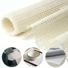 1 Rollo de Revestimiento de Estante de Silicona Engrosada para Gabinetes de Cocina Impermeable/Resistente al Aceite Revestimiento de Cajón con Agujeros Antideslizante Revestimiento de Armario y Refrigerador (Sin Adhesivo) - 150x200cm - Ver 1