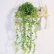 Artificial Plants Hanging Planter Wall-Mounted Shelf Decor Suitable For Indoor Outdoor Living Room Shelf Decoration Home Decor Room Decor Garden Decor Wall Decor - Eucalyptus - View 3