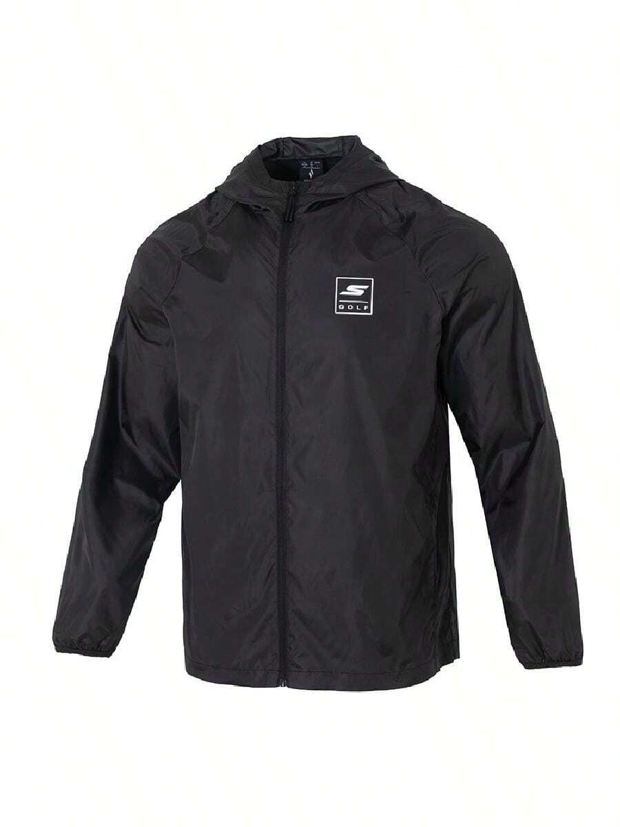 Skechers Men's Sports Running Fitness Training Windproof Casual Hooded Jacket P225M276-03K8 - Black - View 1