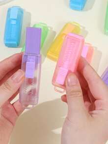 New Shiny Macaron Transparent Color Push-Pull Eraser, Clean Exam Dust-Collecting Eraser, Push-Style Eraser, Student Back-To-School First Day Of School - Multicolor - View 10