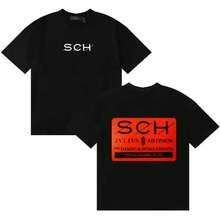 Chemise oversize décontractée en coton confortable et ample pour l'été, style hip-hop mode Harajuku avec graphique du rappeur français SCH, unisexe pour hommes et femmes - couleur 1 - Voir 1