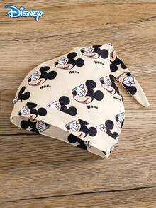 Disney Mickey Mouse 3Pcs Baby Boy Spring/Autumn Long Pants Set, Newborn Infant Mickey Mouse Fun Print Romper, Matching Print Straight Leg Pants, Baby Hat, Casual Everyday Versatile Cute Baby Boy Clothing, Suitable For Outdoor Wear, Ideal Gift - White - View 7