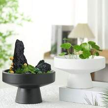 1pc Japanese Style Moss Bowl, Imitation Ceramic Plastic Vase, 12.8cm/5in Artificial Moss Bowl Centerpiece For Home Decoration, Living Room, Office - Plastic Vase - View 6