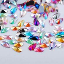 ICIQ 50pcs 8*13mm Acrylic Non-Hotfix Rhinestones Flat Back Teardrop Shape AB Color DIY Jewelry Crystal Stones For 3D Nail Art, Clothing, Wedding Outfits - 8mm*13mm - View 11