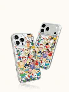 Miniso 可愛搞怪蠟筆小新手機殼，支援無線充電與磁吸功能，輕量防滑耐用，適合卡通動漫風，適用夏季 Android S22 S23 S24plus S25 S26ultra、Apple 17 17Air 17pro 17promax 11 13 14 15 16pro 16promax 14Plus 16Plus 16pro 16promox XR - 無色 - 查看 6