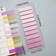 1pc/7pcs/20pcs Gradient Multicolor Mixed Index Sticky Notes, 200 Sheets Per Card, Self-Adhesive Page Markers, Office & Study Stationery, For File Classification And Note-Taking - one-size - View 15