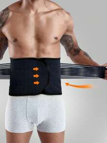 Men's Waist Trimmer Abdominal Compression Belt, Belly Shaping Garment - Black - View 5