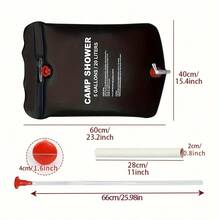 20L Portable Camping Shower Bag With Detachable Hose And Switch Shower Head, Suitable For RV, Beach, Hiking Outdoor Travel Gear - Multicolor - View 6