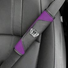 1pc Car Seat Belt Shoulder Pad Leather Carbon Fiber Spliced Design - A - View 12
