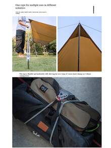 CAMPINGMOON Tali Pengikat Terpal Tebal 10m Tali Pengikat Tiang Tenda Kemah 4mm Tahan Aus Gesper yang Dapat Diatur Tali Reflektif FS-4500 FS-5000 - Perak - View 7