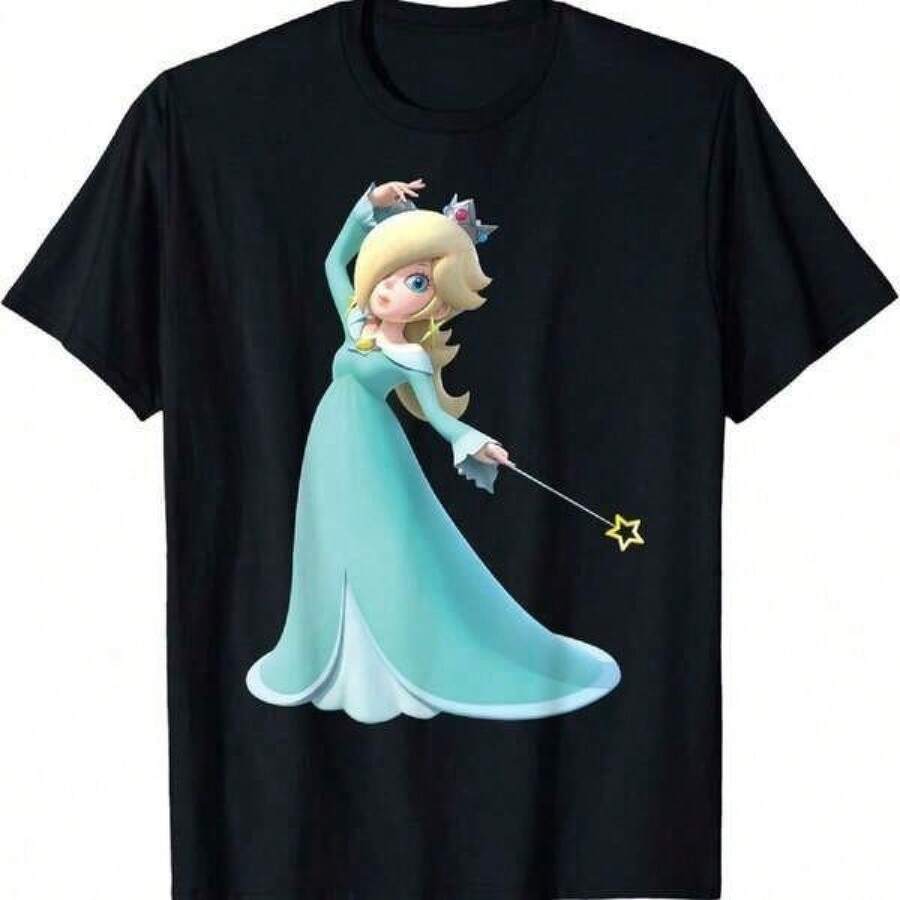 Magliette da Donna  Vintage Rosalina 3D Poster  T-Shirt Y2k Vestibilità Regolare Camicie da Uomo Abbigliamento Estivo - nero - Visualizzare 1