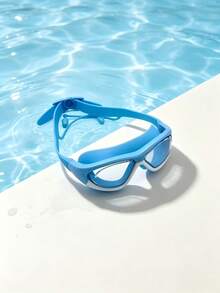 1pc High Definition Waterproof Swimming Goggles, Silicone Swimming Goggles, Suitable For Men And Women, Large Frame Design Fits Facial Contour, Comfortable Wear Without Pressure - Multicolor - View 5