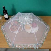 1pc Premium Reusable Foldable Food Cover, Suitable For Picnic And Outdoor Activities, Protects Against Flies And Mosquitoes - Multicolor - View 13