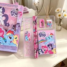 Hasbro 6pcs/Set Stationery Gift Box Set, Includes Pencil, Ruler, Pencil Sharpener, Eraser, Notebook Combination, Daily Office Gift, Holiday Gift, Complete Cartoon Stationery Desktop Accessories Set, Party Favor - Multicolor - View 4