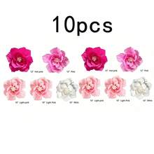 5/10/15 pezzi Fiori di carta 3D rosa/bianchi, fiori decorativi artificiali, accessori per decorazione di matrimoni e feste, adatti per feste di compleanno, matrimoni, raduni, celebrazioni, eventi festivi, decorazione dell'atmosfera della scena, parete di sfondo, parete, finestra, decorazione di archi, decorazione sospesa - multicolore - Visualizzare 13