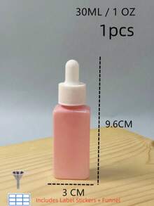 Pink Square Plastic Dropper Bottles 10/30/50ml Empty Cosmetic Liquid Containers For Serum Essential Oil Durable Unbreakable Precise Control Travel Size Portable - View 13
