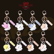 1 Set 8 Pcs SKZOO Acrylic Keychain, From The Domin ATZ Series, A Keychain Pendant With Cartoon Angel Wings Design, Suitable For Fans And As A Gift To Give Away - Multicolor - View 2
