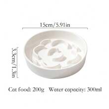 Ceramic Slow Feeder Bowl With Neck Protection Stand, Anti-Drop Food Bowl For Small Dogs And Cats, Anti-Choke Dog Bowl, Easy To Clean Ceramic Slow Feeding Dish For Cats And Dogs, Anti-Choke Neck Protection Pet Bowl - 200ml - View 12