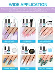 Peacecolor 2PCS Nail Prep Set 15ml Dehydrator And 15ml Primer Bonder Acid Free For Gel Acrylic Nails Soak Off Manicure Summer Vacation Gift For Women - View 6