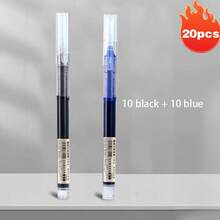 10支/10支 0.5mm 快乾中性凝膠筆，黑/藍/紅順滑書寫圓珠筆，耐用塑膠蓋，適合學生考試、學校、辦公室日常使用，開學季 - A - 查看 17