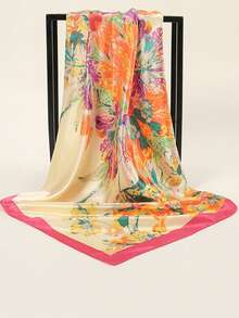 1 buah Syal Persegi Wanita Motif Paisley Dua Warna Mewah Gaya Bohemian, Syal/Selendang Multifungsi, Cocok untuk Pakaian Kasual dan Luar Ruangan Musim Semi/Panas, Aksesori - Berwarna merah muda - View 4