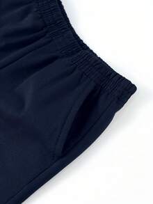 2pcs Girls' Fashionable Sports Casual Versatile Lazy Comfortable Outdoor Running Fitness OutfitBermuda Shorts - Multicolor - View 6
