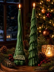 Tall Gnome Christmas Tree 2-Piece Silicone Mold For Candle, Resin, Plaster DIY Christmas Decoration Holiday Gift Handmade Mold - Christmas Silicone Mold - View 4