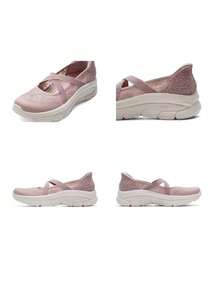 Skechers Women's Lightweight Casual Shoes ARCH FIT MC D'LUX Mary Jane Shoes Comfortable Breathable Cushioned Athletic Shoes 159523-ROS - Rose Red - View 11
