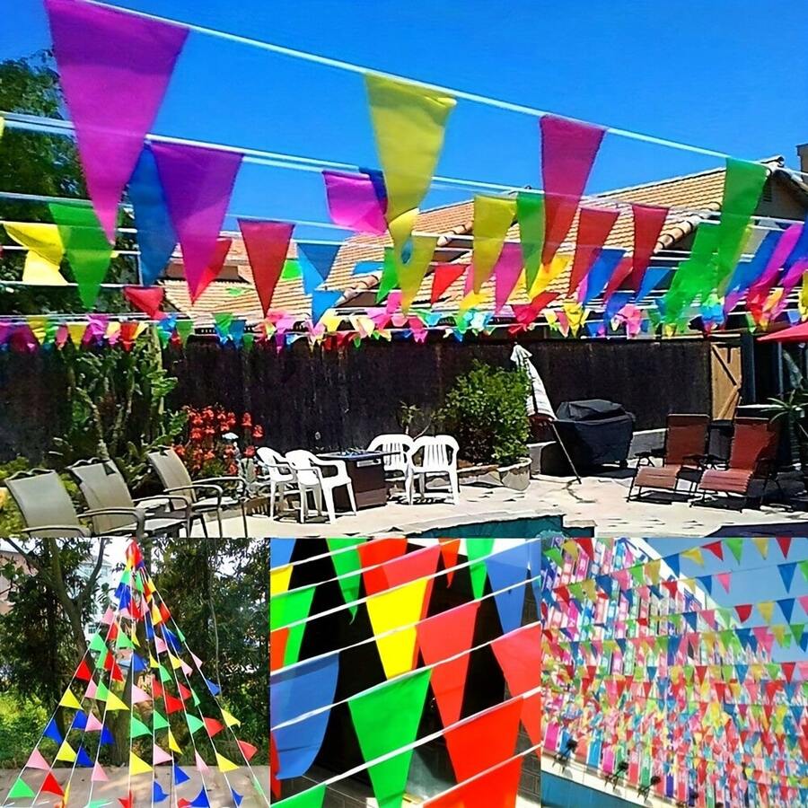 Colorful Triangle Bunting Flags - Suitable For Outdoor Decoration ...