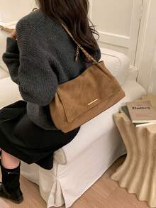 Fashionable Versatile Crossbody Bag, College Student Commuter Bag, Lightweight Practical Soft Material Women's Bag, Suitable As A Gift For Friends - Brown - View 6