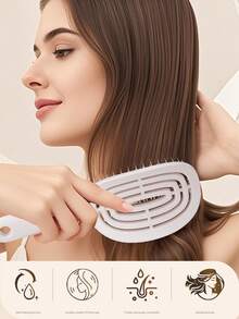 1. PC Quick And Easy-To-Clean Hair Unknot Comb. Detachable Ribbed Air Cushion Comb. Easily Remove Knotted Hair Strands. Suitable For Both Dry And Wet Use. Portable Massage Comb. Self-Cleaning Hair Brush. Ideal For Women's Daily Styling And Hair Care. - Multicolor - View 8