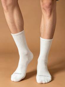 1/3/4 Pairs Men's Mid-Calf Socks, All-Season Versatile, Casual Sports Mid-Calf Socks, Sweat-Absorbing And Breathable, Versatile Men's Socks, Soft And Breathable, Skin-Friendly And Comfortable, High Elasticity And Moisture-Wicking, Durable And Non-Constricting; Suitable For Daily Commute, Casual Wear, Basketball, Cycling, Hiking, Running And Other Sports, Sports Socks, Fitness Training Socks. - Multicolor - View 7
