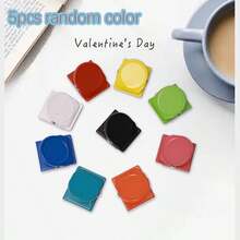 5pcs Candy Color Magnetic Clips Memo Clips Colorful Stationery Clips Magnetic Metal Small Clips Multi-Functional Magnetic Photo Clips Random Color - One Size Fits All - View 12