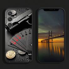 Phone Case: Pistol And Playing Card Pattern.Suitable For IPhone 15ProMax/15Pro/15Plus/15/14ProMax/14Pro/14Plus/14/13ProMax/13Pro/13Mini/13/12ProMax/12Pro/12Mini/12/11ProMax/11Pro/11/XR - Black - View 7