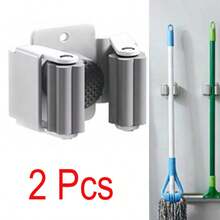 2/4/6/8/12pcs Broom Mop Holder, Wall Mounted Broom Rack, Heavy Duty Garden Tool Storage Rack, Rake And Shovel Handle Hooks, Stainless Steel Mop Hooks, Wall Mounted Multi-Function Storage Rack With Screws - Greyish White - View 15