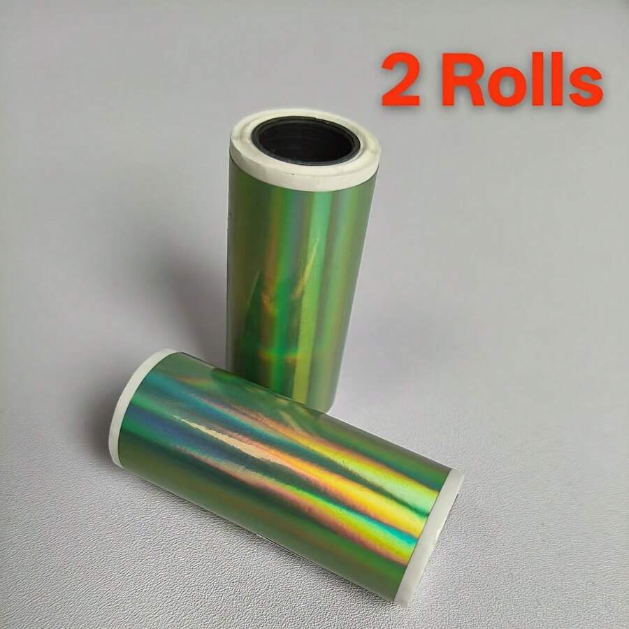 全息貼紙套裝 2/3/4 捲，自黏式列印紙 | 相容於熱感標籤印表機 | DIY 筆電貼紙 + QR Code 標籤 + 文具分類貼紙，熱感紙相容 53mm 熱感印表機