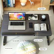 Foldable Laptop Bed Table & Sofa Lap Desk – Portable Adjustable Tray For Breakfast, Reading & Working - Black - View 5