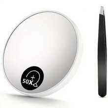 90X Magnifying Makeup Mirror With Strong Suction Cup - High Magnification For Professional Skincare Analysis, Compact Portable Design, Suitable For Home, Salon, Travel Use - Makeup Mirror Beauty Tool - Multicolor - View 14
