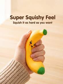 Cute Banana Squeeze Toy, Playful Expression Design, Soft Touch, Perfect Sensory Toy, Party Favor Filler, Ideal Gift For Holiday Parties And Birthday Gatherings - Random Color And Style - Multicolor - View 3