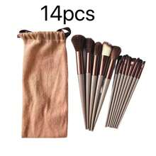 15pcs Professional Makeup Brush Set, Soft Bristles, Eyeshadow Foundation Blush Makeup Brushes, Includes 2 Brown Makeup Sponges, Suitable For All Skin Care Needs, Perfect For Beginners And Professionals, Ideal Birthday Gift,Bedroom Room Decor,Back To School - Multicolor - View 13