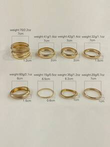 16/15/12/3/1pc Women's Wide Gold Cuff Bracelet Set, Thick Cuff Bracelet, Great Gift - Yellow Gold - View 11