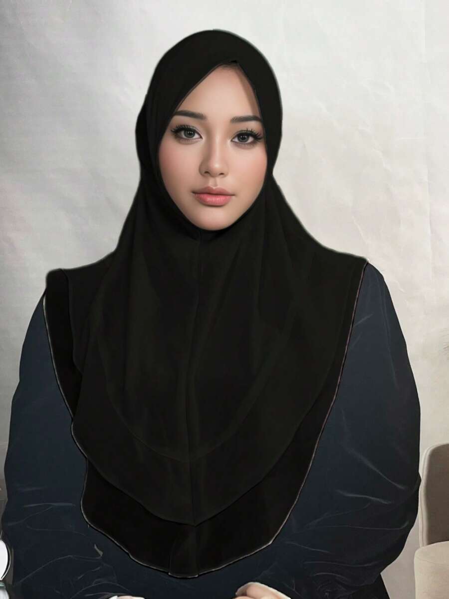 1PC Women's Double Layer Chiffon Solid Color Amira, Suitable For Daily Wear - Multicolor - View 1