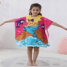Toalla de playa con capucha para niñas de 2 a 6 años, toalla de baño de microfibra, de baño para bebé, gorro de baño, juego de toallas. - AG004 - Ver 2