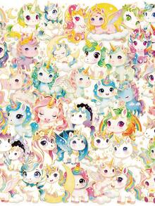 50pcs Unicorn Stickers Decoration, Suitable For Phone Cases, Notebooks, Water Bottles, Skateboards, Graffiti Helmets, Gift Stickers - 1 Set - View 2
